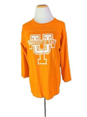 Vintage 1980s Women's Artex XL Orange Knit Top University of Texas Longhorns